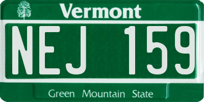 VT license plate NEJ159