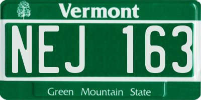 VT license plate NEJ163