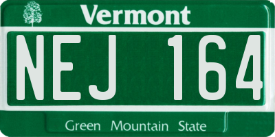 VT license plate NEJ164