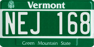 VT license plate NEJ168