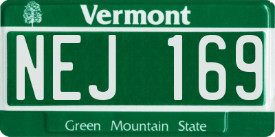 VT license plate NEJ169