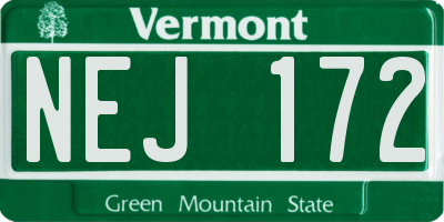 VT license plate NEJ172