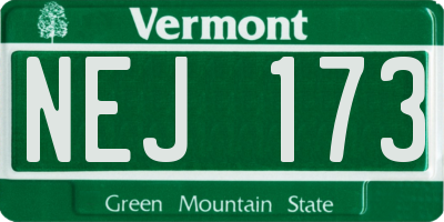VT license plate NEJ173