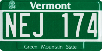 VT license plate NEJ174