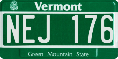VT license plate NEJ176