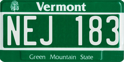 VT license plate NEJ183