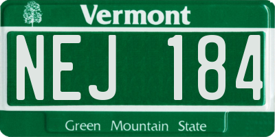 VT license plate NEJ184