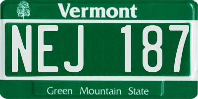 VT license plate NEJ187