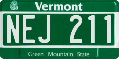 VT license plate NEJ211