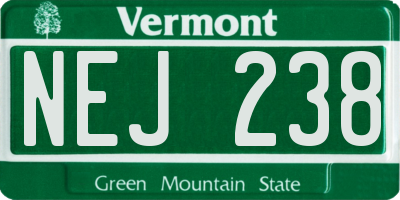 VT license plate NEJ238