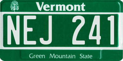 VT license plate NEJ241