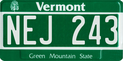 VT license plate NEJ243