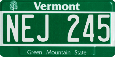 VT license plate NEJ245