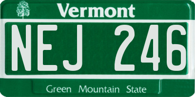 VT license plate NEJ246