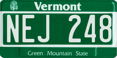 VT license plate NEJ248