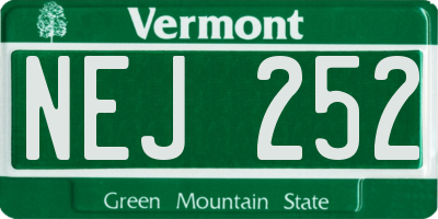 VT license plate NEJ252