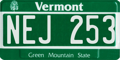 VT license plate NEJ253