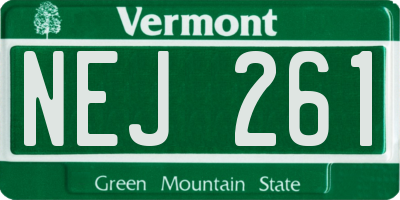VT license plate NEJ261