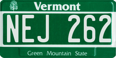 VT license plate NEJ262