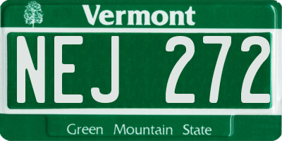 VT license plate NEJ272
