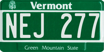 VT license plate NEJ277