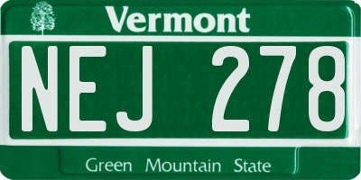 VT license plate NEJ278