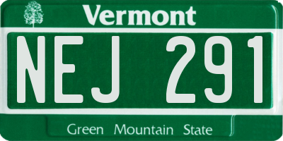 VT license plate NEJ291