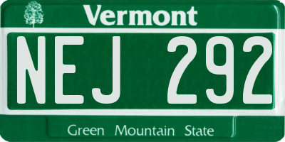 VT license plate NEJ292