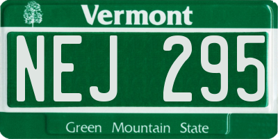 VT license plate NEJ295