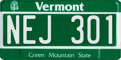 VT license plate NEJ301