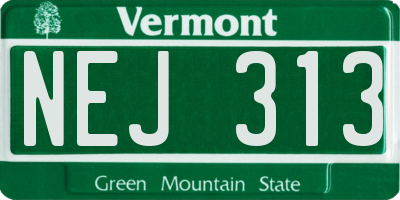 VT license plate NEJ313