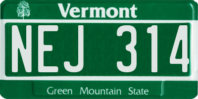 VT license plate NEJ314