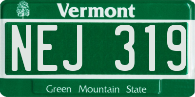 VT license plate NEJ319