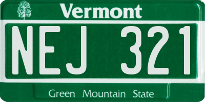 VT license plate NEJ321