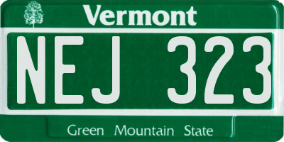 VT license plate NEJ323
