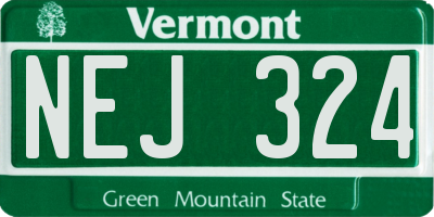 VT license plate NEJ324