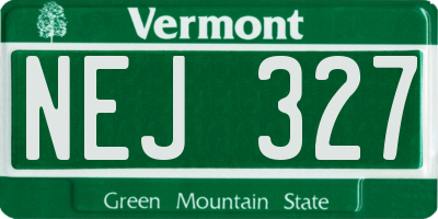 VT license plate NEJ327
