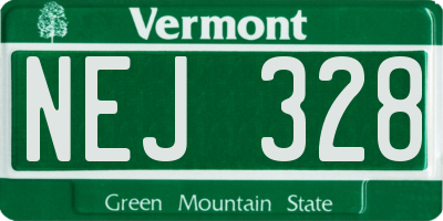 VT license plate NEJ328