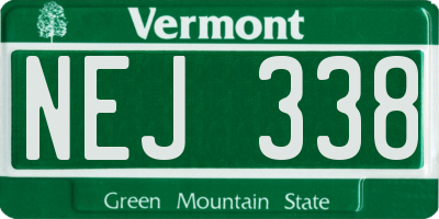 VT license plate NEJ338