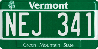 VT license plate NEJ341