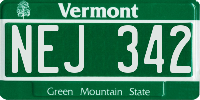 VT license plate NEJ342