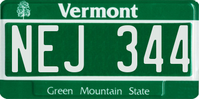 VT license plate NEJ344