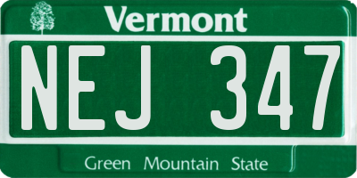 VT license plate NEJ347