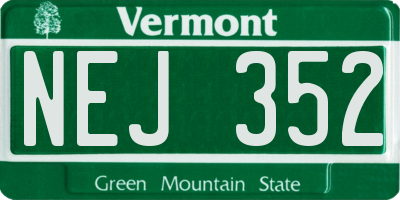 VT license plate NEJ352