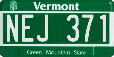 VT license plate NEJ371