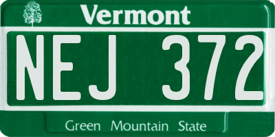 VT license plate NEJ372