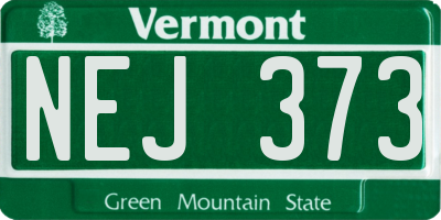 VT license plate NEJ373