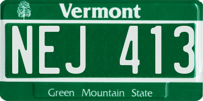 VT license plate NEJ413