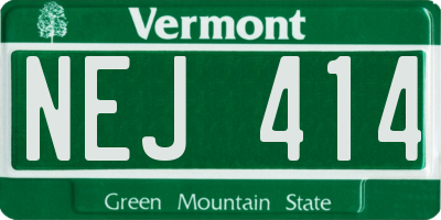 VT license plate NEJ414