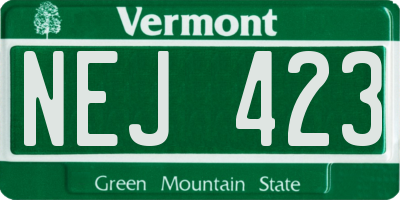 VT license plate NEJ423